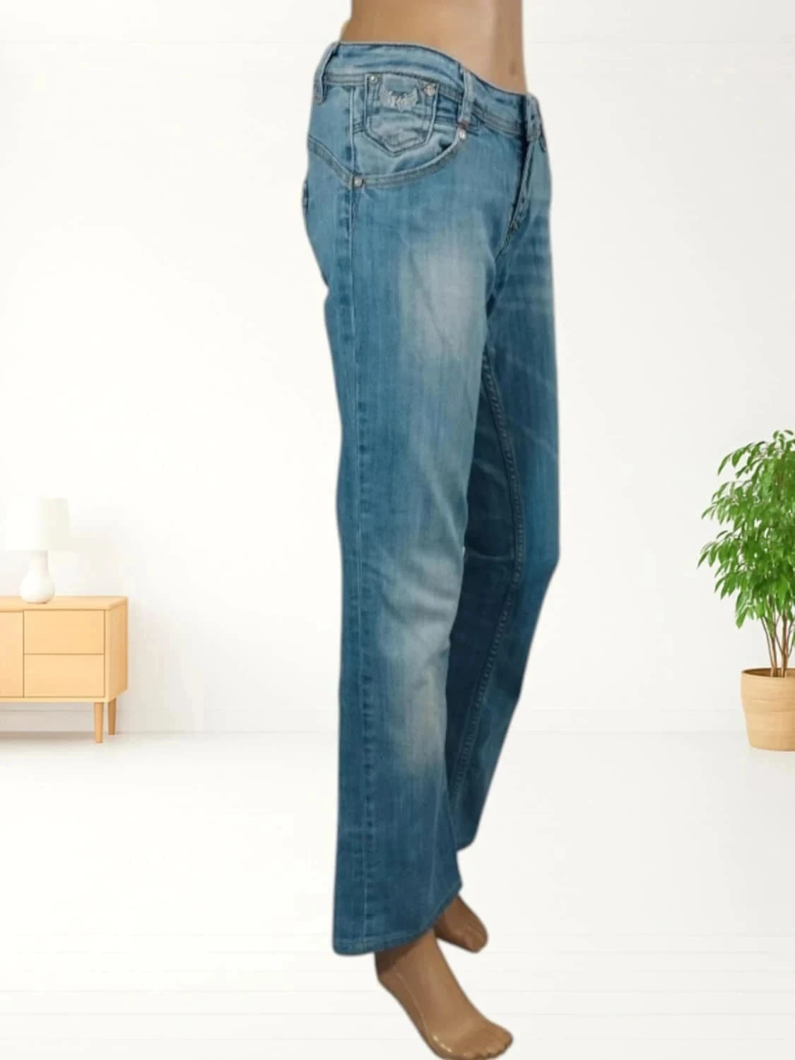 Vintage y2k Kaporal 5-jean - rechte pasvorm - lage taille - rekbaar - lichtblauw - – photo 5